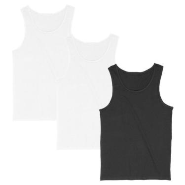 Imagem de Kit 3 Regata Masculina Camiseta Lisa Básica Algodão Regatas-Masculino
