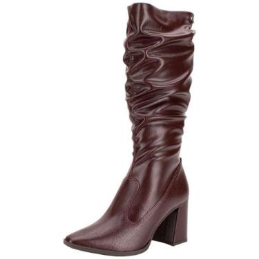 Imagem de Bota feminina slouch cano alto dakota d2173, Vinho, 36