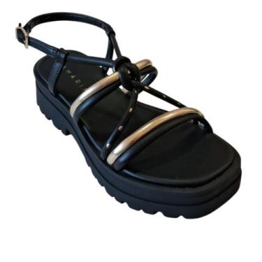 Imagem de Sandália F. Plataforma Tratorada Com Fivela Ramarim 2538203, Preto, 36