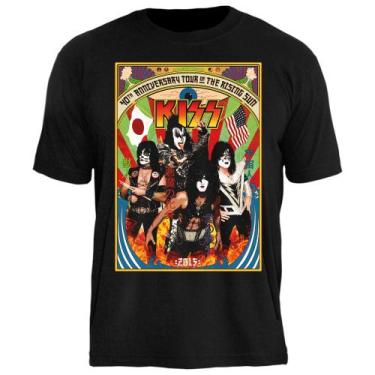Imagem de Camiseta kiss 40 TH Anniversary Tour Of Rising Sun - Stamp, G