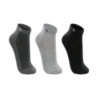Imagem de Kit 3 meia lupo cano curto sport ref: 3225 masculino, Grafite, Cinza, 