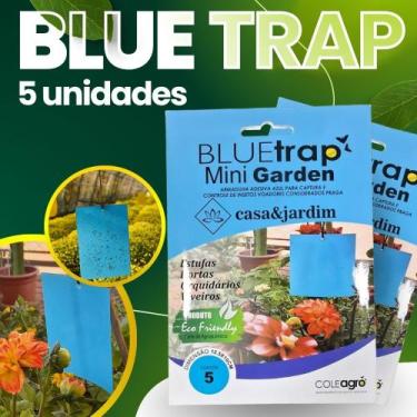 Imagem de Armadilha Azul Adesiva Captura Insetos Blue Trap Mini Garden 05 Coleag
