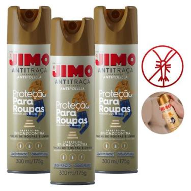 Imagem de Kit 3 Spray Anti Traça Jimo 300ml Traças de Roupa e de Livros
