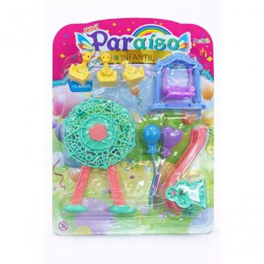 Imagem de Brinquedo Playground Mini Paraíso Infantil com Acessórios Coloridos Estimula Criatividade e Imaginação Colorida Dute