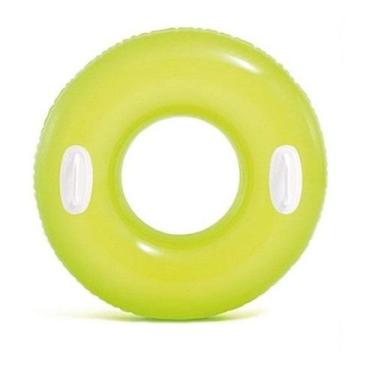 Imagem de Bóia Inflável Esmeralda Grande Com Alça 76 cm - Intex, Amarelo