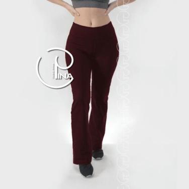 Imagem de Legging Bailarina Flare Boca de Sino Poliamida PINA, P, Bordô