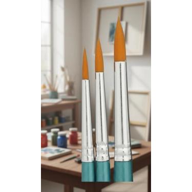 Imagem de Kit 3 Pincéis Redondos para Aquarela e Pintura - Congratulations Store