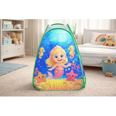 Imagem de Barraca Infantil Cabana Barraquinha Casinha Sereia Pop-up - Fabrincand