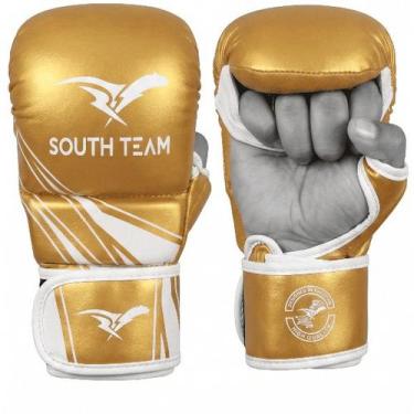 Imagem de Luva MMA Profissional PU Boxing Shooter Treino Combate, Dourado, Branc
