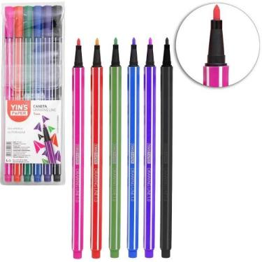 Imagem de Kit C/ 4 Caneta Hidrografica Drawing Line Ponta 1.0mm - Yins Paper