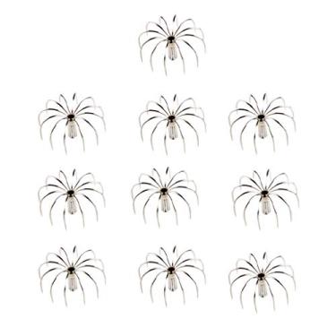 Imagem de Tongina 10 peças de iscas artificiais de aço inoxidável com anzol de polvo - 3,5 cm