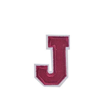 Imagem de YITAQI Adesivos de ferro com letras em 3D, "faça você mesmo", alfabeto inglês 3D A-Z, tecido de costura para camiseta ou casaco, apliques de bordado (J)