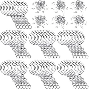 Imagem de oshhni 250 peças chaveiro chaveiro, anéis partidos chaveiro metal chaveiros para chaveiros aro para organização de de carro, Prata
