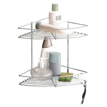 Imagem de Suporte Cantoneira Porta Shampoo Sabonete 2 Andares Gancho - 1005 Future