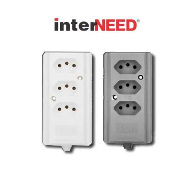 Imagem de Tomada Barra Tripla 2 Polos + T 10A Branca Interneed