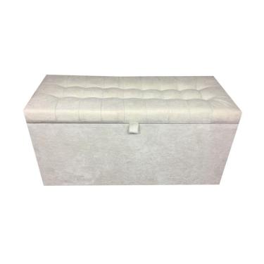 Imagem de Recamier Puff Baú Estofado Solteiro - Bege Claro