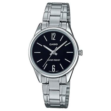 Imagem de Relogio Feminino pequeno Prata com Fundo Preto