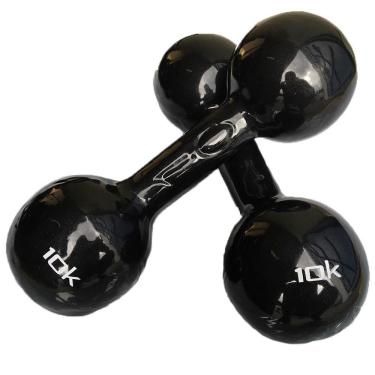 Imagem de Par de Halteres Bola Cotonete Ahead Sports Preto 10KG