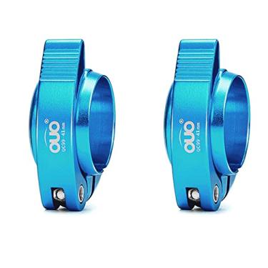 Imagem de Braçadeira para assento de bicicleta adequada para 40/41 mm, liga de alumínio para bicicleta de liberação rápida espiga de assento de fixação para bicicleta dobrável, MtB, bicicleta de estrada (azul, 41 mm)