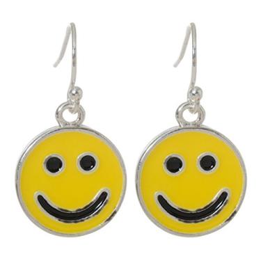 Imagem de Brincos de gancho de peixe amarelo sorridente