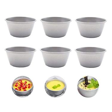 Imagem de ROARINGWILD Pudding Molds Nonstick Chocolate Melting Pan Pudding Cups Raspberry Souffle Molds Brownie Molds Size 3 Inch Set of 6 Pans Baking Beginners and Cake Lovers