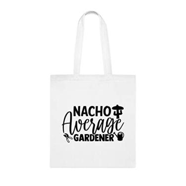 Imagem de Nacho bolsa média jardineira, presente divertido, bolsa de ombro, bolsas reutilizáveis, cesta de Natal de aniversário, ideia de presente, Branco