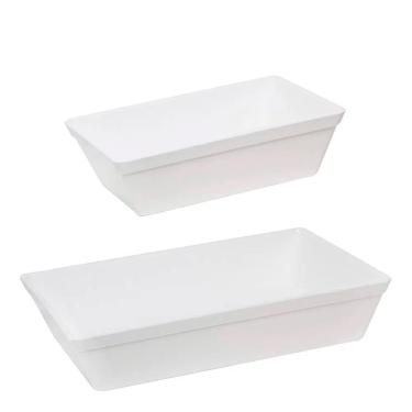 Imagem de Conjunto de Travessa Stillo 2L + 5L 2 Peças Branco em Polipropileno Linha Tropical VEM