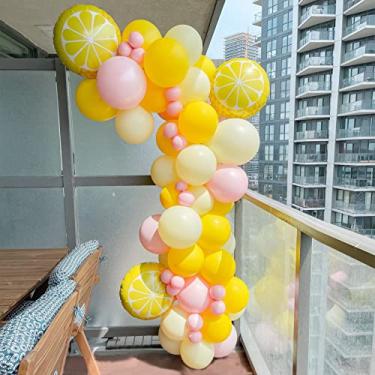 Imagem de Pastel Yellow Balloon Garland Kit 127Pcs Lemon balloon arch For baby shower Lemonade party main squeeze bridal shower decorations