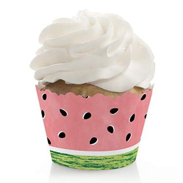 Imagem de Big Dot of Happiness Sweet Watermelon - Decorações de festa de frutas - Embalagens de cupcake de festa - Conjunto de 12