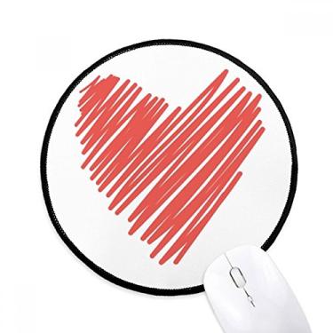 Imagem de DIYthinker Desenho de grafite de coração para o dia dos namorados mousepad desktop escritório tapete redondo para computador