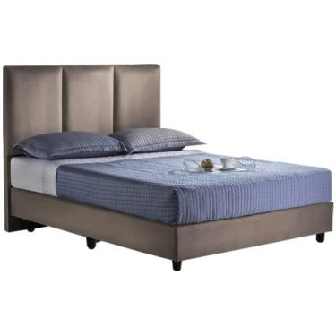 Imagem de Cama Ferrara - Escolha seu tecido preferido (Suede Animale Marrom, Queen)