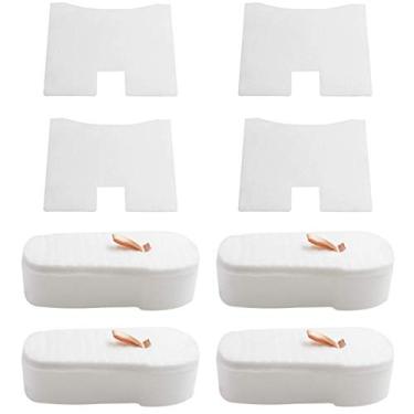 Imagem de Fette Filter - Kit de filtro de vácuo 4 filtros de motor postes e 4 filtros de espuma e feltro compatíveis com aspirador de pó de vara com cabo de tubarão HZ2002, HZ251. Compare com a peça # XPMFHZ2000 e XFFKHZ2000