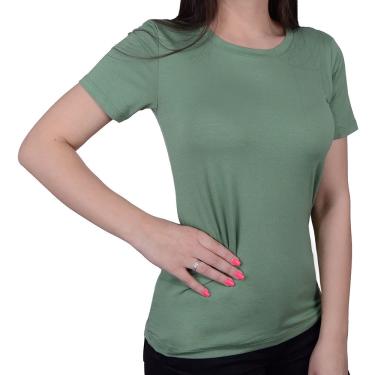 Imagem de Camiseta Feminina basico.com Soft Modal Verde Oliva - 102101