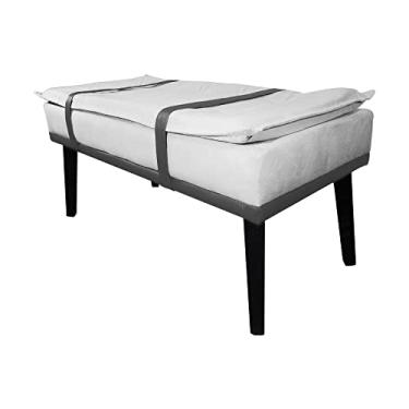 Imagem de Puff Decorativo com Cinto Cinza Suede Cores - DS Estofados
