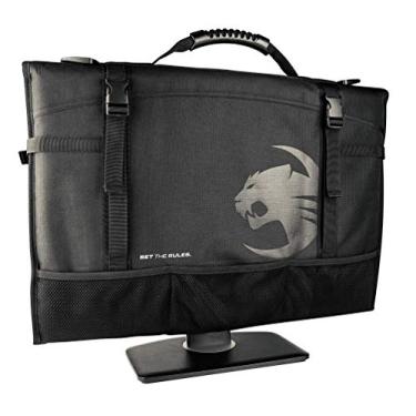Imagem de ROCCAT Tusko Across-The-Board Flat Screen/Widescreen Bag, PC Computer Case, Monitor de transporte Case para proteger e transportar, Travel Carrier Gaming Bag com alças, preta, 60 cm