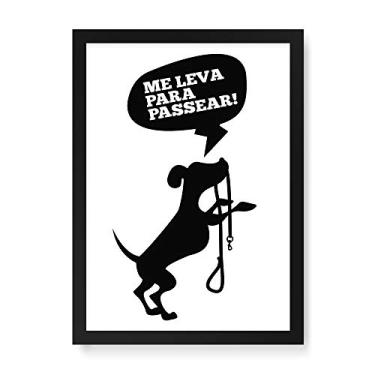 Imagem de Arte Maníacos Quadro Decorativo Me Leva Para Passear - 23x16,25cm (Moldura caixa em laca preta)