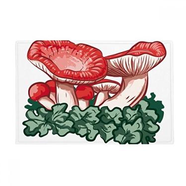 Imagem de DIYthinker Lindo tapete de porta de banheiro com ilustração venenosa de cogumelo vermelho antiderrapante