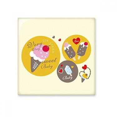 Imagem de Cereja coração picolé doce sorvete cerâmica azulejo brilhante decalque pedra adornada tijolo vitrificado