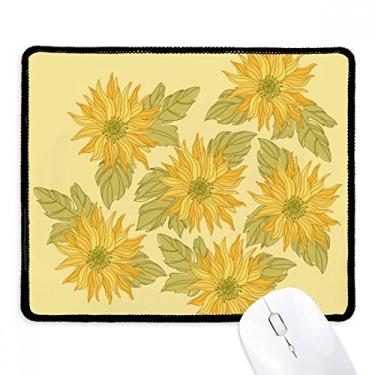 Imagem de Mousepad pintado à mão com flores e girassol, base costurada para jogos