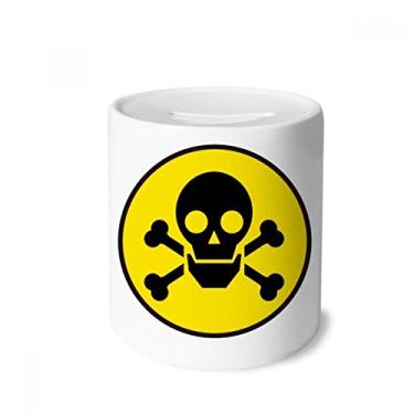 Imagem de DIYthinker Danger Chemical Crânio Símbolo Tóxico, Caixa de Dinheiro Caixa de Cerâmica Porta-Moedas Presente