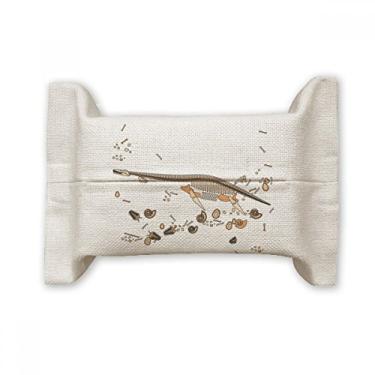 Imagem de Bolsa de linho de algodão para lenços faciais de dinossauro em miniatura da Ossos
