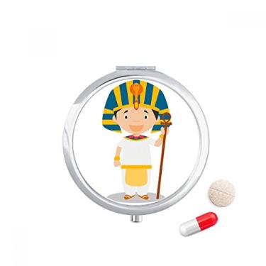 Imagem de Yellow Hat – Estojo de comprimidos com desenho do Egito – Caixa de armazenamento de medicamentos