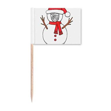 Imagem de Enfeite de Natal boneco de neve Horus cachecol galho, bandeiras de palito, enfeite de festa