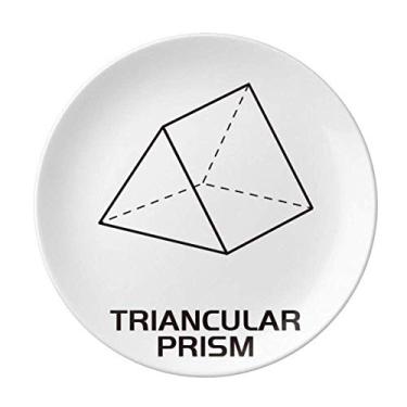 Imagem de Prato de triprisma geométrico matemático decorativo de porcelana salver louça de jantar