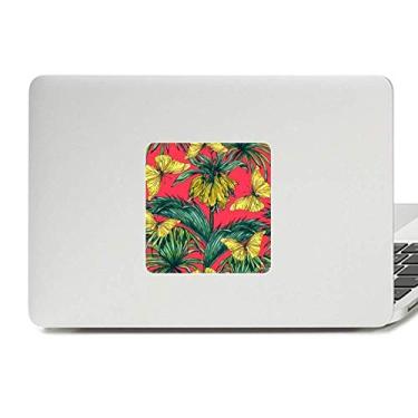 Imagem de Adesivo de vinil para laptop com folha de flor rosa borboleta para decoração de PC