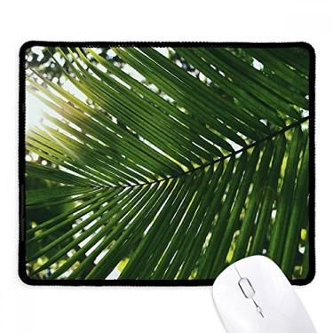 Imagem de Tapete de borracha para jogos Sunshine Leaf Plant Picture Nature Mousepad com borda costurada