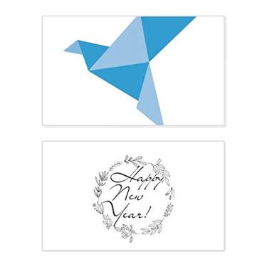 Imagem de Origami azul abstrato padrão pombo ano ano novo festival cartão felicitações mensagem presente