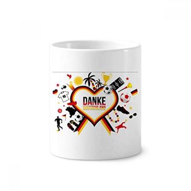 Imagem de Bandeira de futebol da Alemanha com padrão cultural, escova de dentes, suporte para caneta, copo de cerâmica