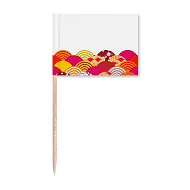 Imagem de Line Sakura padrão geométrico palito de palito de dentes, marcador, enfeite de festa