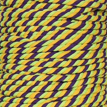 Imagem de Corda artesanal de algodão natural torcido tricolor (1/4 polegada, fruta dentada, 30 m)